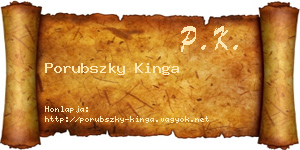 Porubszky Kinga névjegykártya